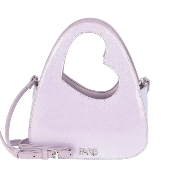Paris Hilton Lilac Glitter Heart Crossbody Y2K Mini Purse, Purple Shoulder Bag - Picture 5 of 5